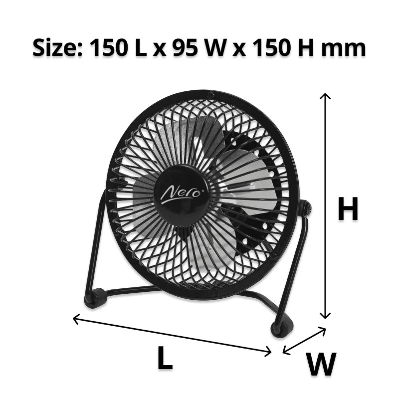 Nero USB Desk Fan Table Office Home Compact - Image 5
