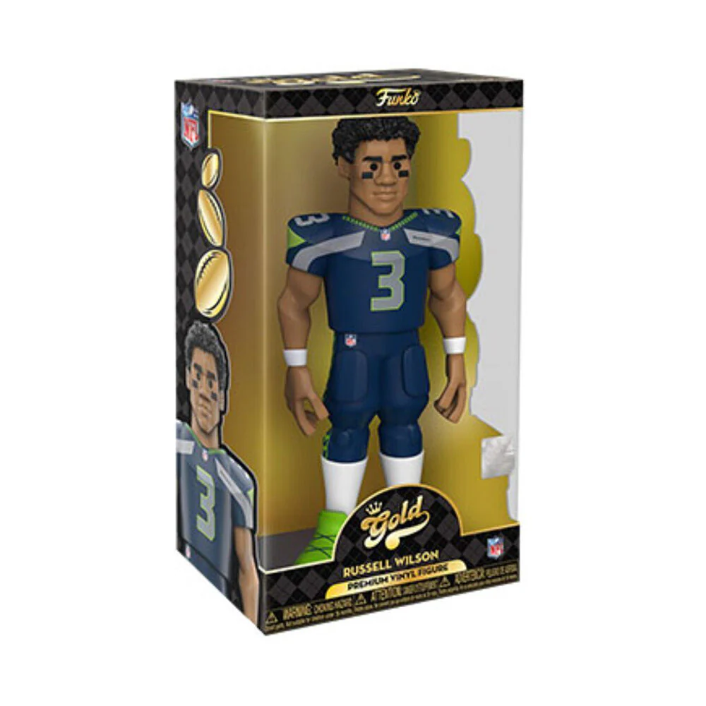NFL Football Russell Wilson Seahawks Gold Premium Vinyl Action Figure Toy 12" - Image 2