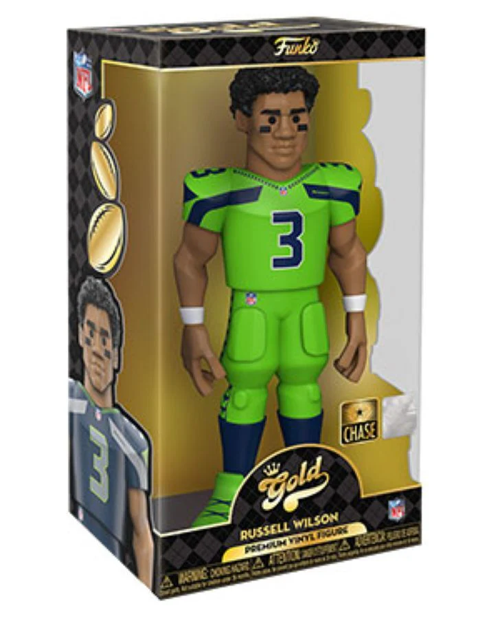 NFL Football Russell Wilson Seahawks Gold Premium Vinyl Action Figure Toy 12" - Image 5