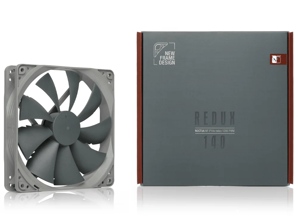 Noctua 140mm Redux Edition Square Frame PWM Fan Max 1200RPM (NF-P14S-REDUX-1200-PWM) - Image 4