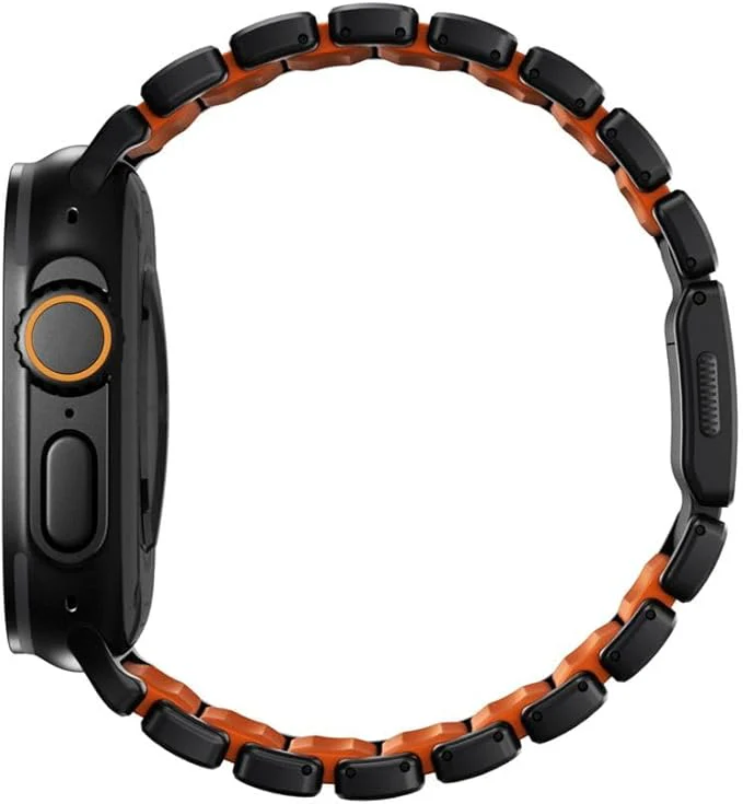 NOMAD Stratos Apple Watch Band 49mm for Apple Watch Ultra 1 & 2 (Black/Orange) - Image 6