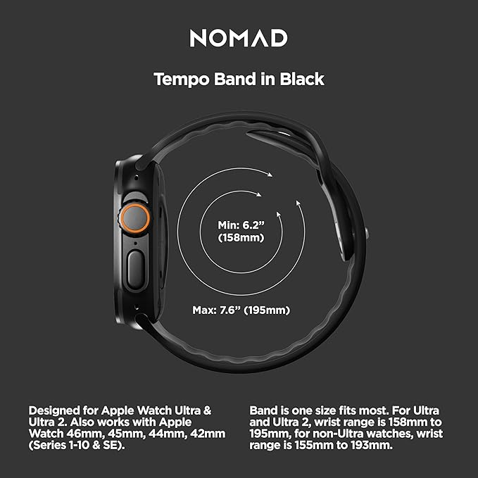 NOMAD Tempo Band Apple Watch 40-42mm (Black) - Image 3