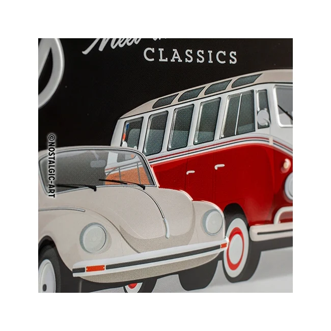 Nostalgic-Art 15x20cm Small Wall Hanging Metal Sign Plaque VW Meet the Classics - Image 3