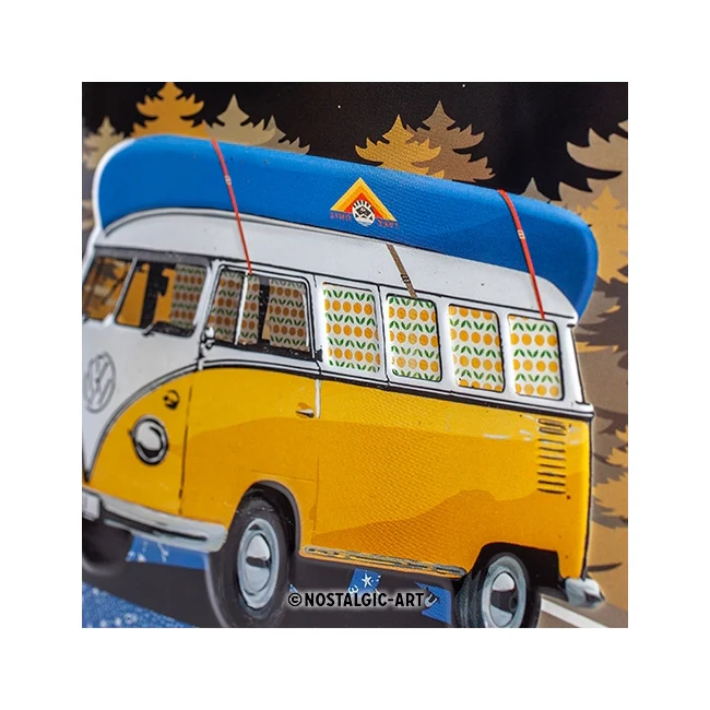 Nostalgic-Art 15x20cm Small Wall Metal Sign Plaque VW Bulli Let's Get Away Night - Image 3