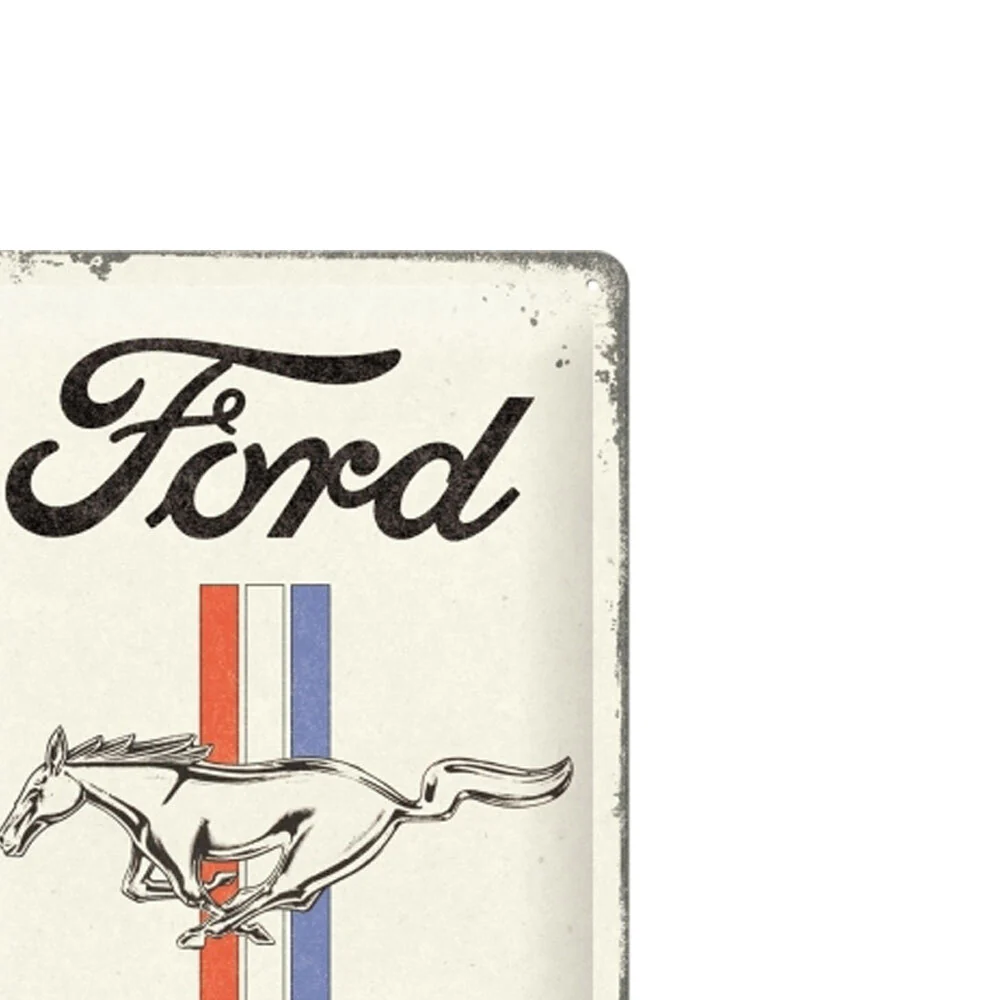 Nostalgic-Art 20x30cm Medium Sign Plaque Ford Mustang Horse & Stripes - Image 2
