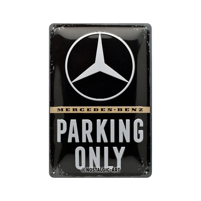 Nostalgic-Art 20x30cm Metal Wall Hanging Sign Plaque Mercedes-Benz Parking Only - Image 2
