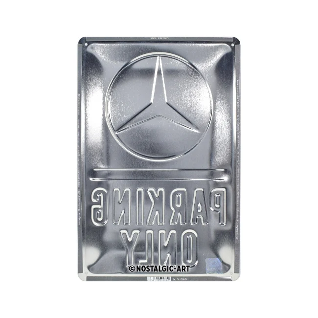 Nostalgic-Art 20x30cm Metal Wall Hanging Sign Plaque Mercedes-Benz Parking Only - Image 4