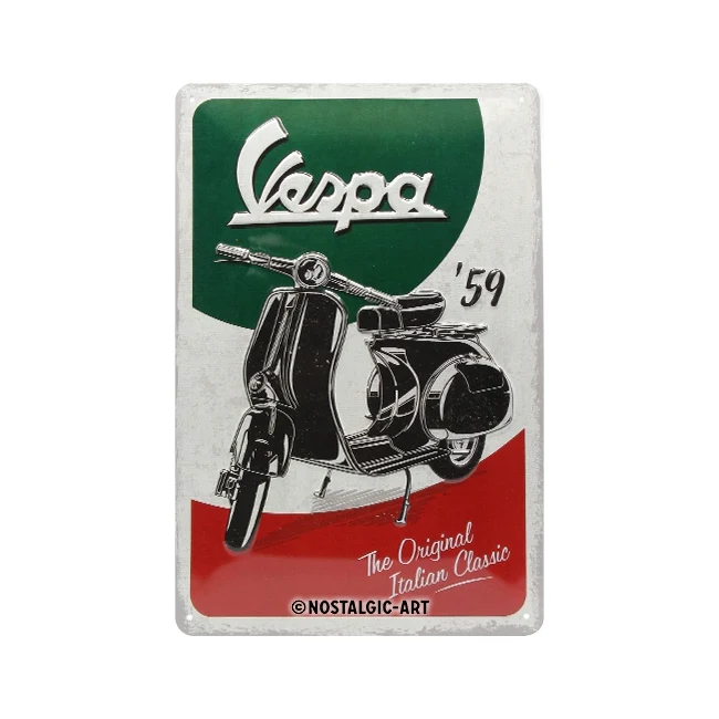 Nostalgic-Art 20x30cm Metal Wall Hanging Sign Plaque Vespa The Italian Classic - Image 2