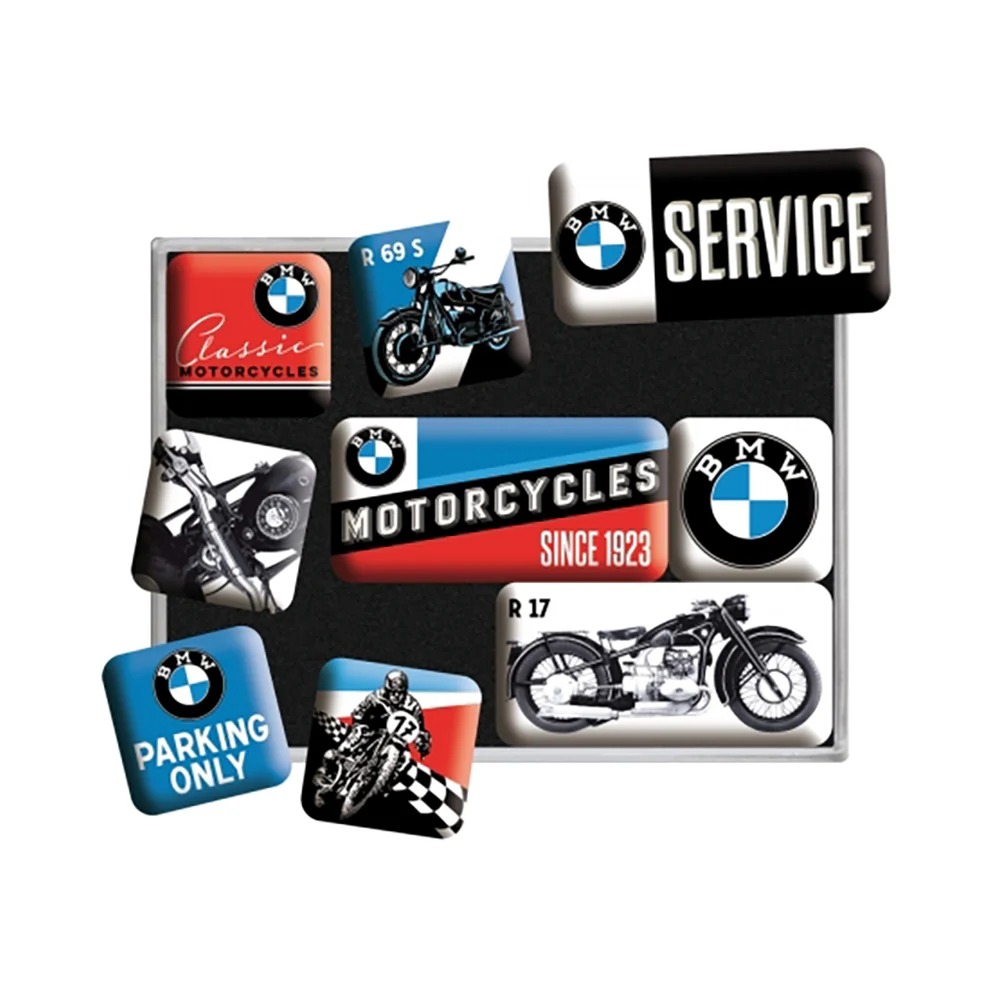 Nostalgic-Art 9pc Fridge Decor Magnet Set BMW Motorcycles 7x9.3x2cm - Image 3