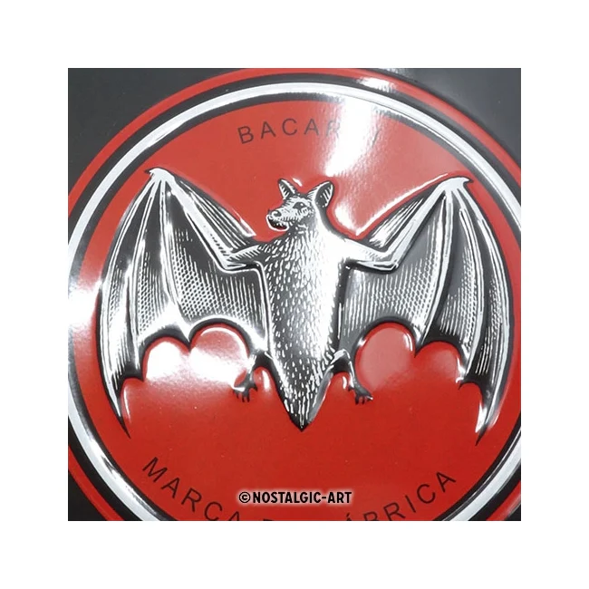 Nostalgic-Art Bacardi Logo 20x30cm Medium Metal Tin Sign Plaque - Black - Image 3