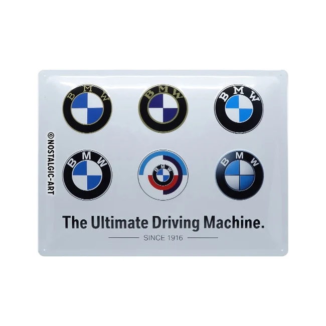 Nostalgic-Art BMW Logo Evolution 30x40cm Large Metal Tin Sign Plaque - Image 2