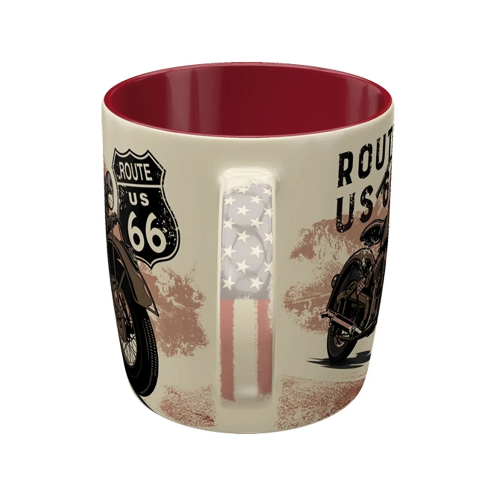 Nostalgic-Art Ceramic Coffee Mug Route 66 Bike Map Retro Design 330ml - Image 3