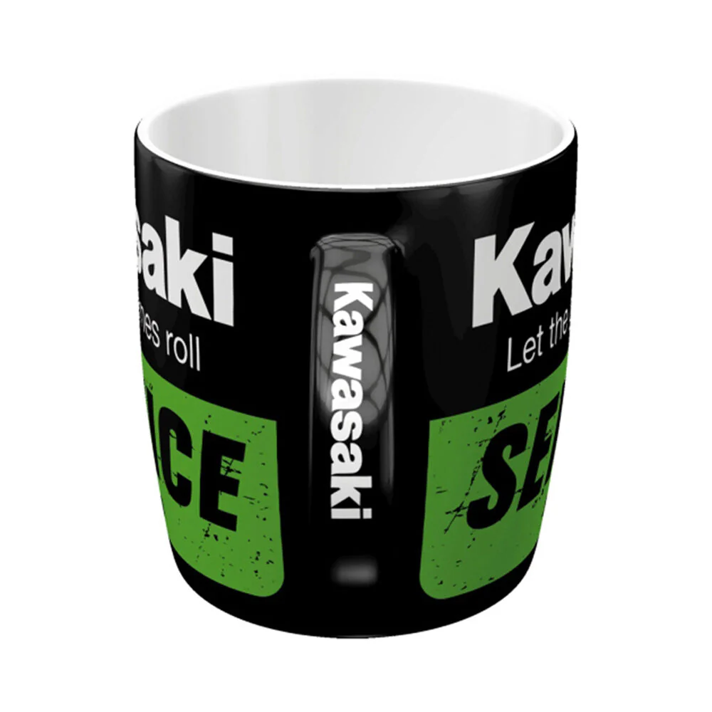 Nostalgic-Art Ceramic Mug Kawasaki Service Retro Design 9x9cm Black - Image 3