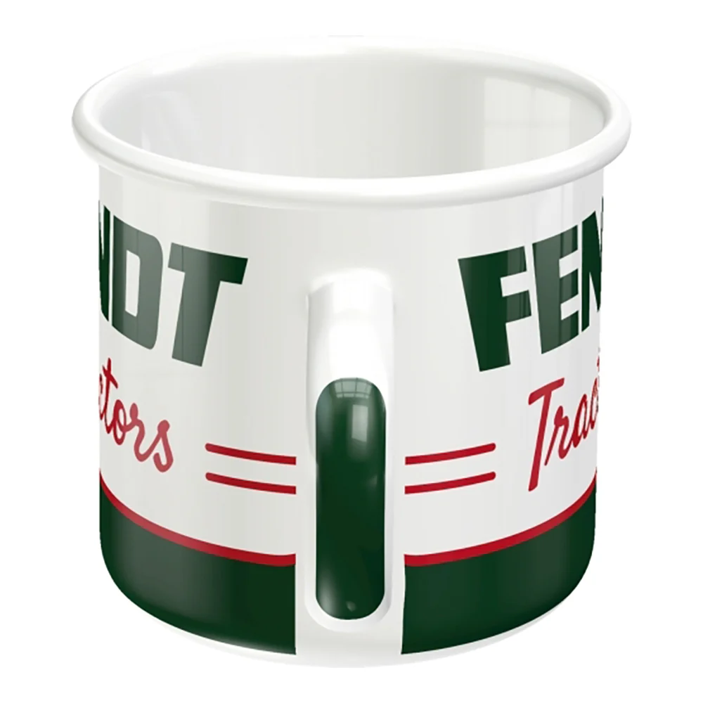 Nostalgic-Art Enamel Coffee Mug Fendt Tractors Themed Green and White 360ml 8x8cm - Image 3