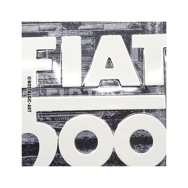 Nostalgic-Art Fiat 500 Red Car 30x40cm Large Metal Tin Sign Plaque - Image 3