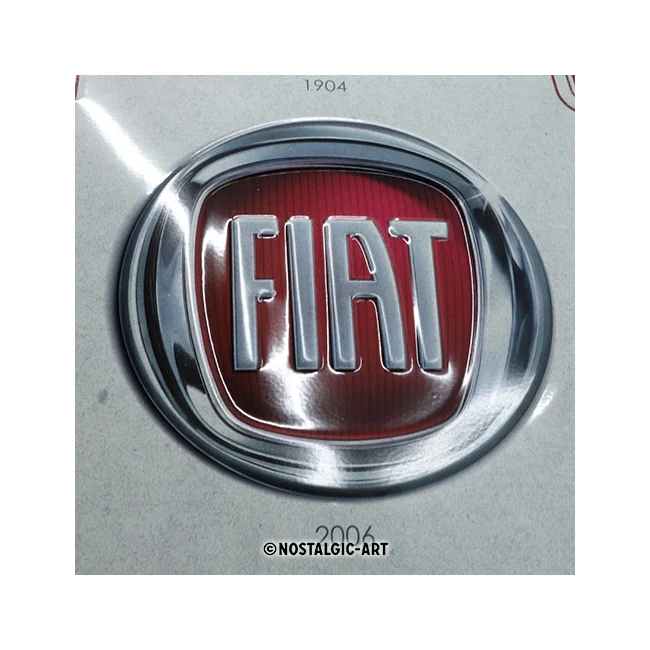 Nostalgic-Art Fiat Logo Evolution 30x40cm Large Metal Tin Sign Plaque - Image 3
