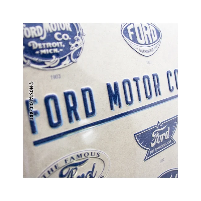 Nostalgic-Art Ford Logo Evolution 30x40cm Large Metal Tin Sign Plaque - Image 3