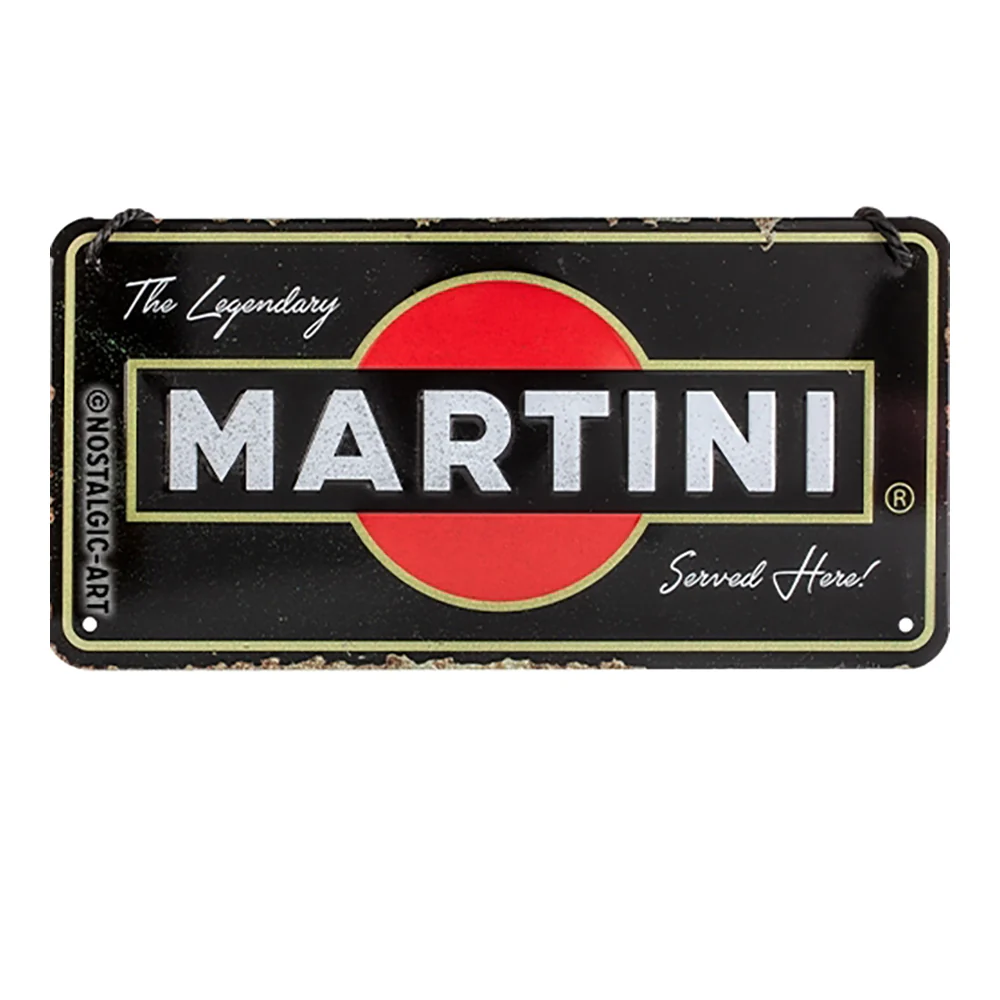 Nostalgic-Art Hanging Sign Plaque Martini Served Here 10x20cm - Image 3