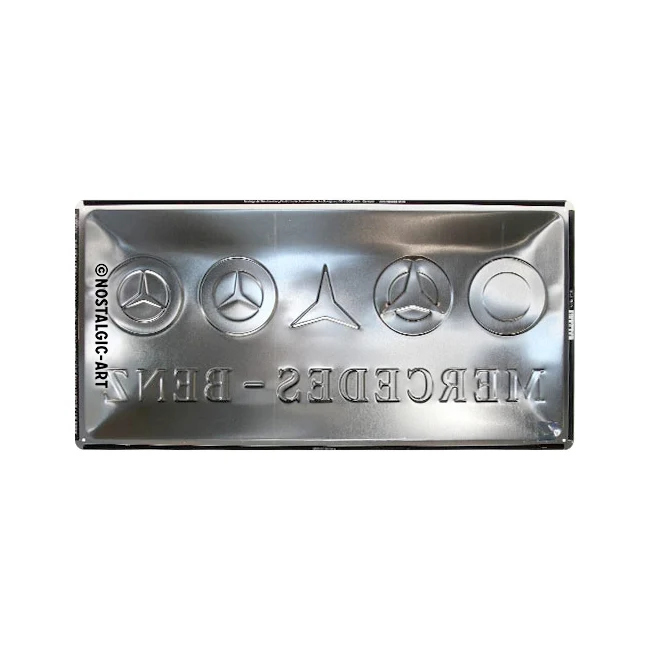Nostalgic-Art Mercedes-Benz Logo Evolution 25x50cm Metal Long Sign Plaque - Image 4