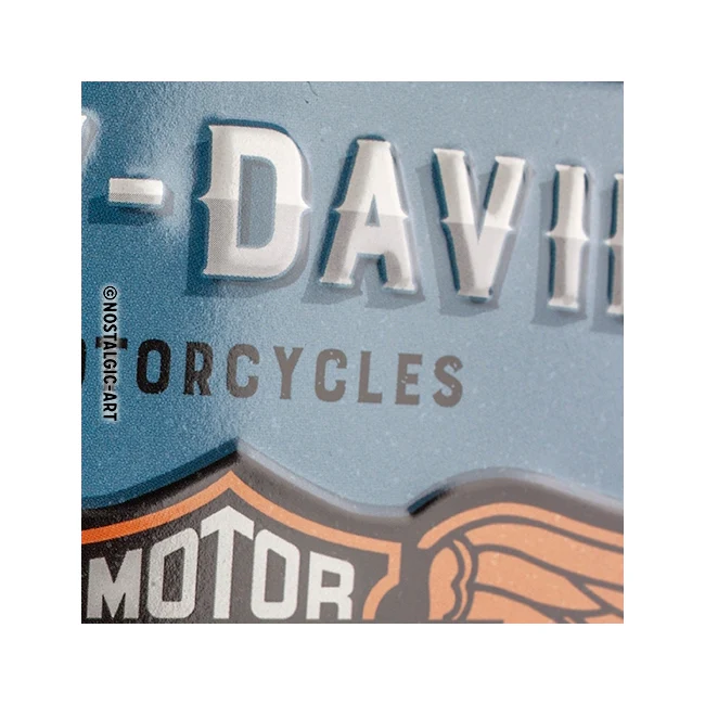 Nostalgic-Art Metal 10x20cm Hanging Sign Plaque Harley-Davidson Logo Blue - Image 2