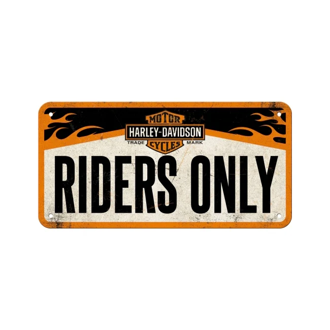 Nostalgic-Art Metal 10x20cm Hanging Sign Plaque Harley-Davidson Riders Only - Image 6