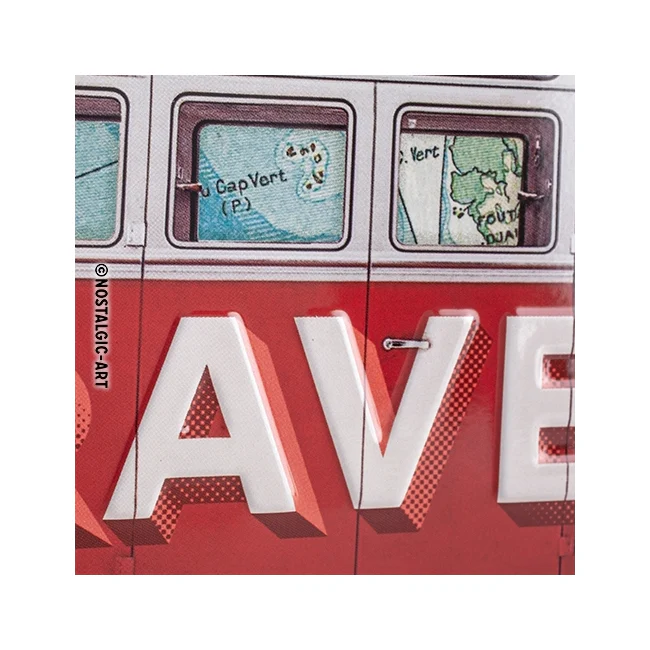 Nostalgic-Art Metal 10x20cm Hanging Sign Plaque VW Bulli Travel the World - Image 2