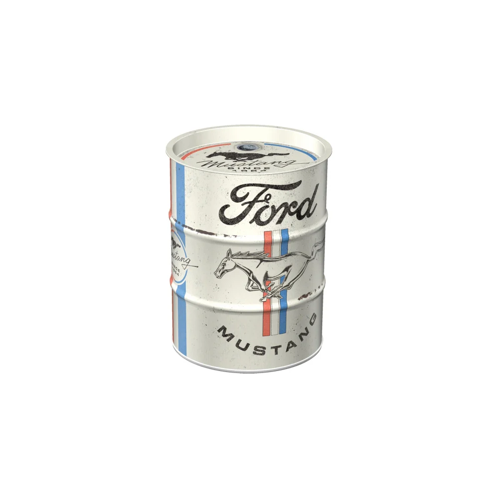 Nostalgic-Art Money Box Oil Barrel Ford Mustang 9.3x9.3x11.5cm - Image 3