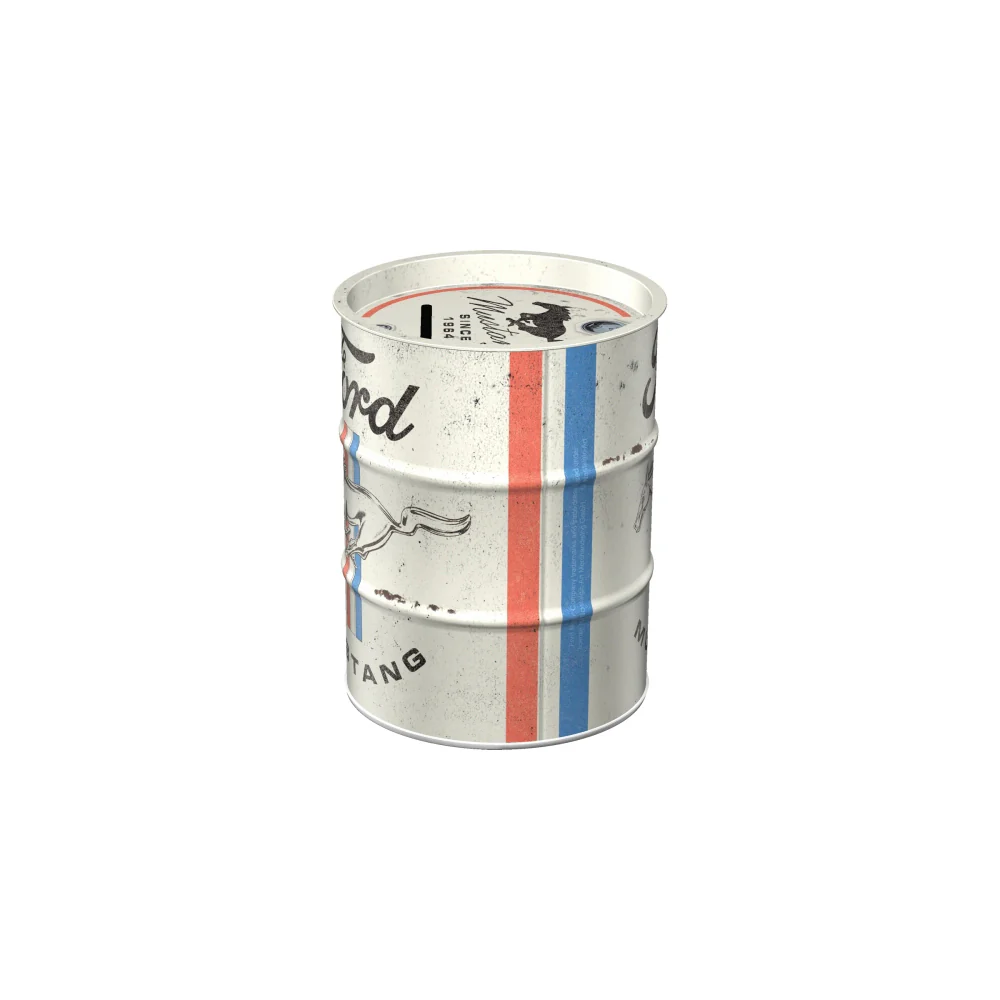 Nostalgic-Art Money Box Oil Barrel Ford Mustang 9.3x9.3x11.5cm - Image 4