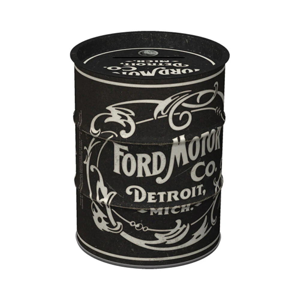 Nostalgic-Art Money Box Oil Barrel Ford - Vintage Logo 9.3x9.3x11.5cm