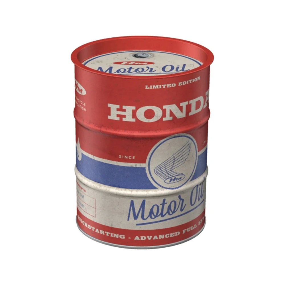Nostalgic-Art Money Box Oil Barrel Honda Motor 9.3x9.3x11.5cm Red - Image 2