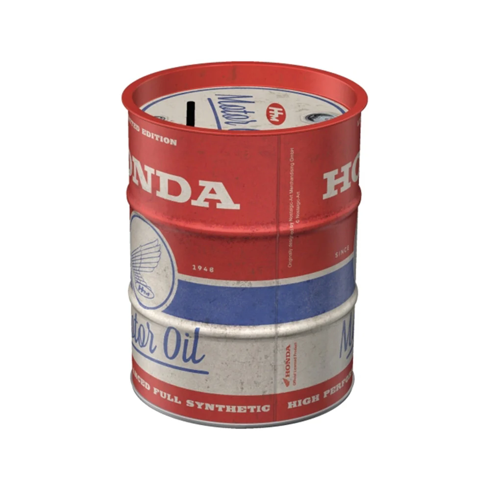 Nostalgic-Art Money Box Oil Barrel Honda Motor 9.3x9.3x11.5cm Red - Image 3