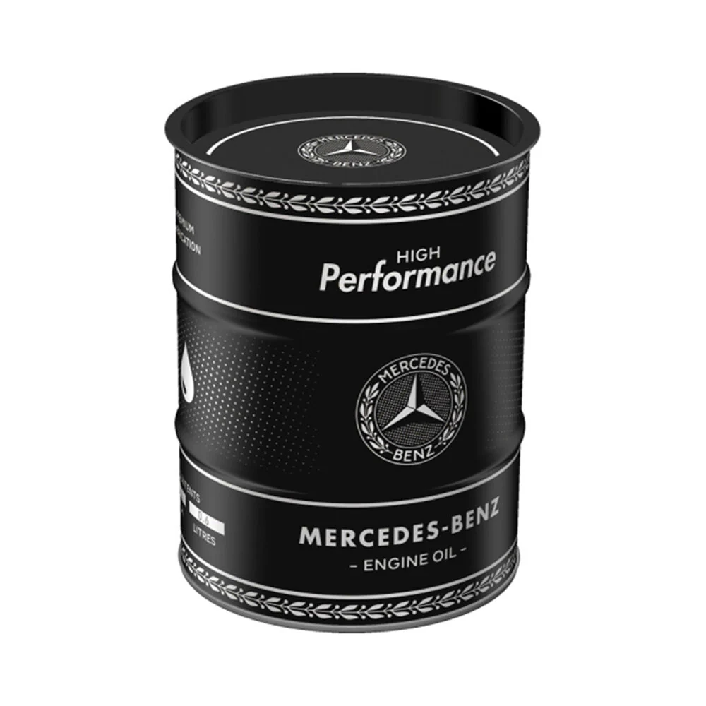 Nostalgic-Art Money Box Oil Barrel Mercedes Benz Engine 9.3x9.3x11.5cm - Image 3