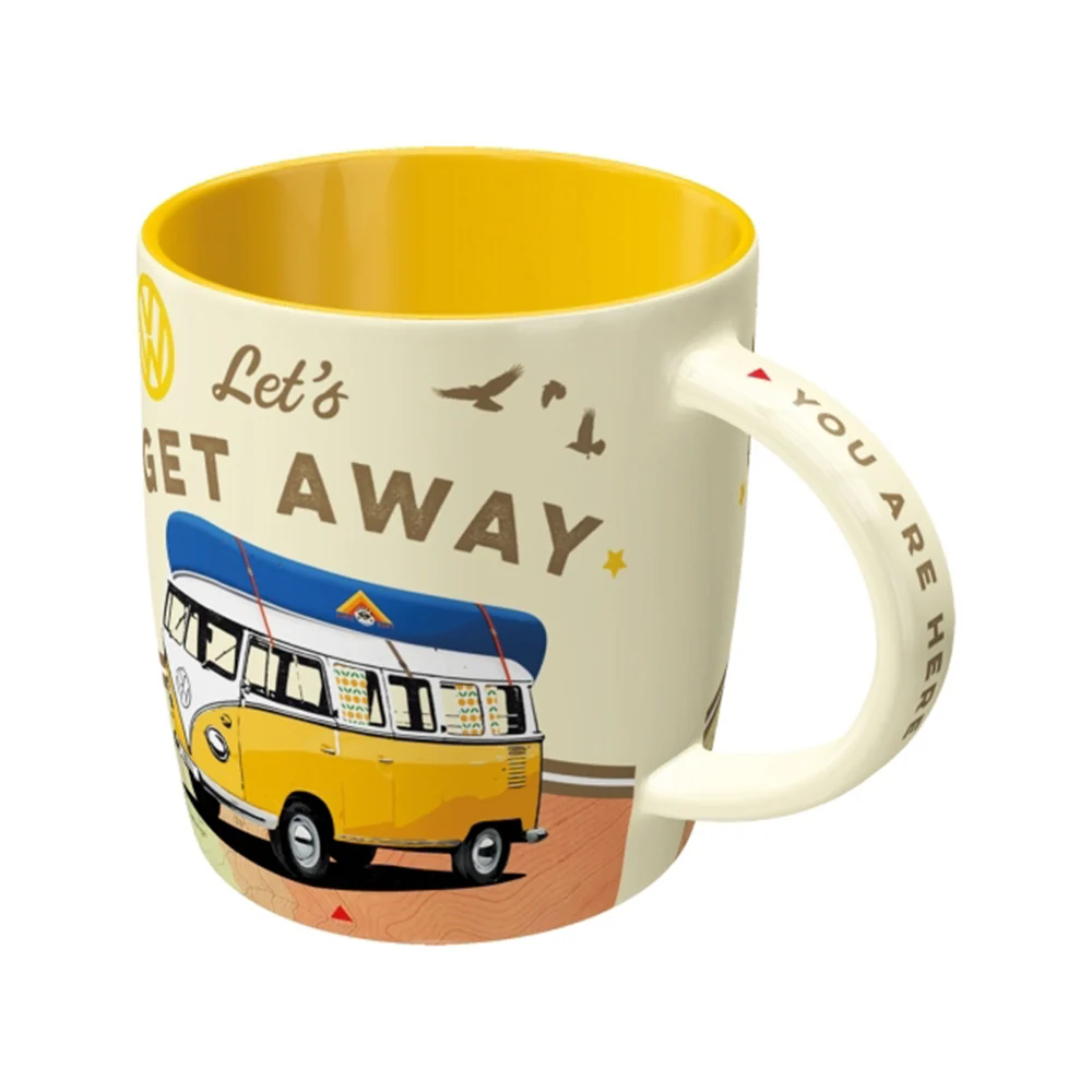 Nostalgic-Art Mug VW Bulli Travel-Themed Retro Ceramic 330ml Yellow - Image 2