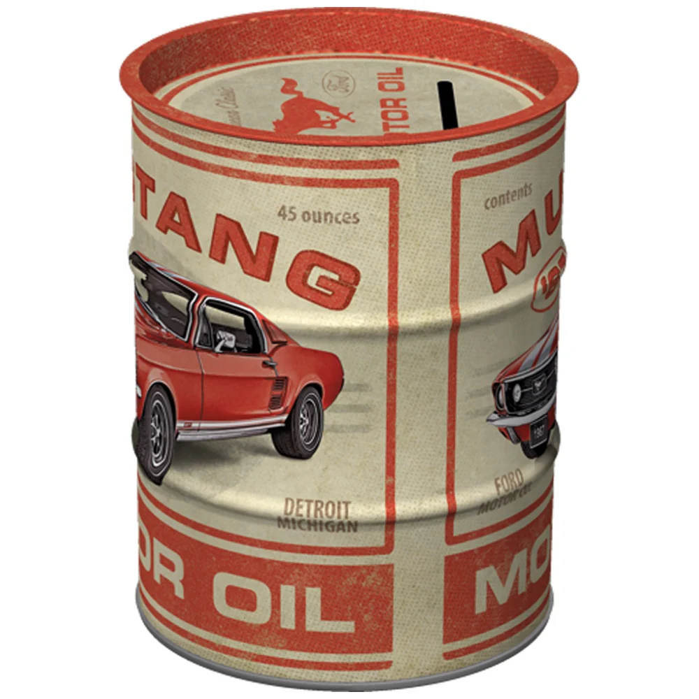 Nostalgic-Art Oil Barrel Ford Mustang GT 1967 Motor Vintage Money Box - Image 2