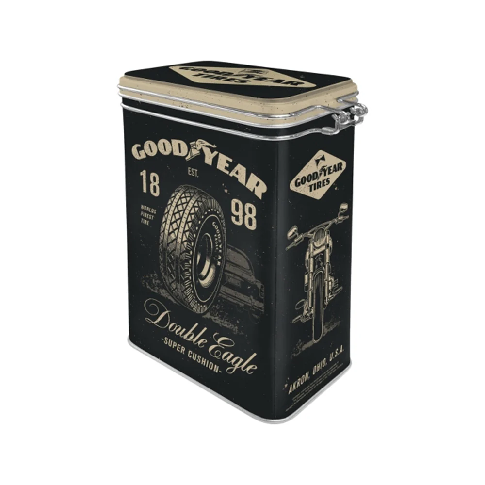 Nostalgic-Art Storage Clip Top Tin 1.3L 17.5cm Goodyear Motorcycle - Image 2