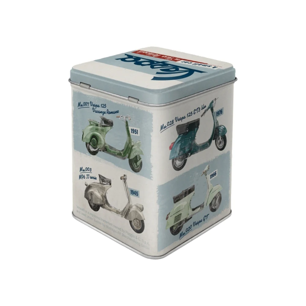 Nostalgic-Art Storage Tin 7.5x9.5cm Vespa Model Chart Container - Image 2