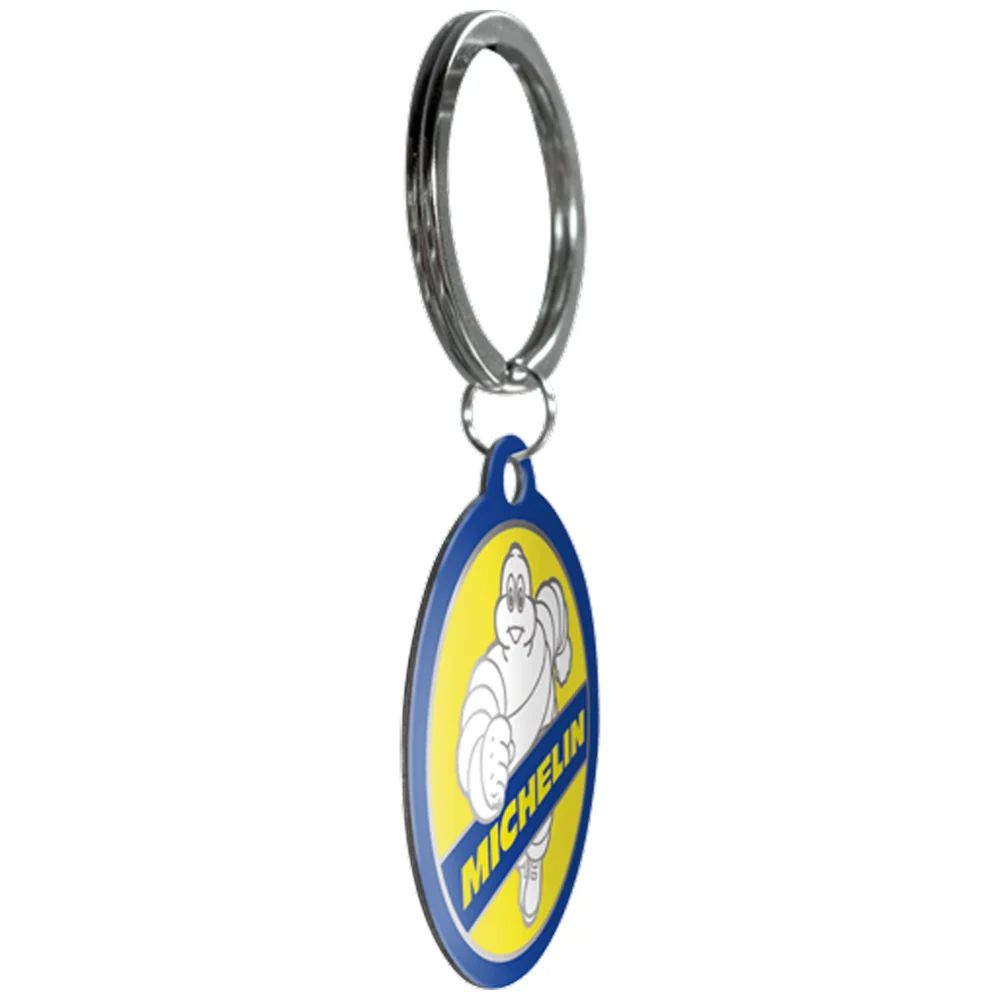 Nostalgic-Art Vintage/Retro Keyring Round Michelin Logo 7.5x4x0.3cm (Yellow/Blue) - Image 3