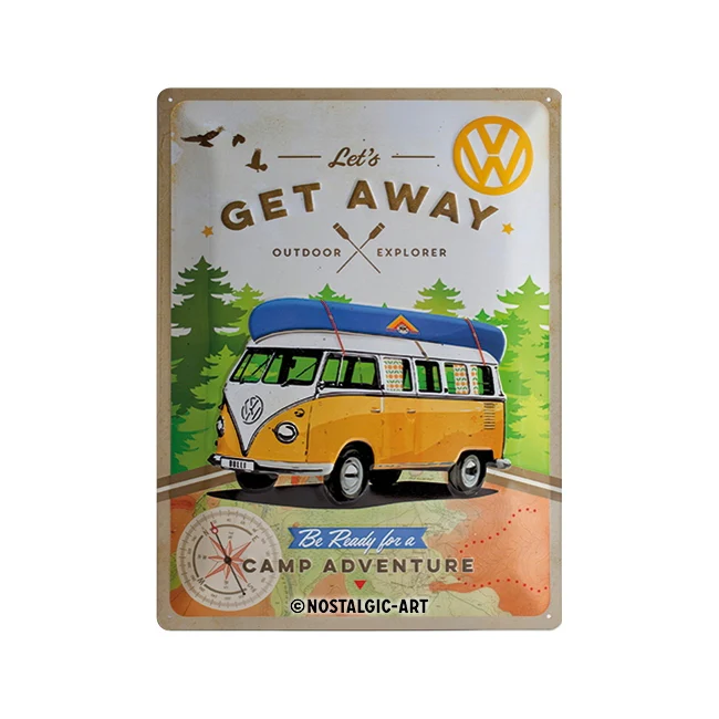 Nostalgic-Art VW Bulli Let's Get Away! 30x40cm Large Metal Tin Sign Plaque - Image 2