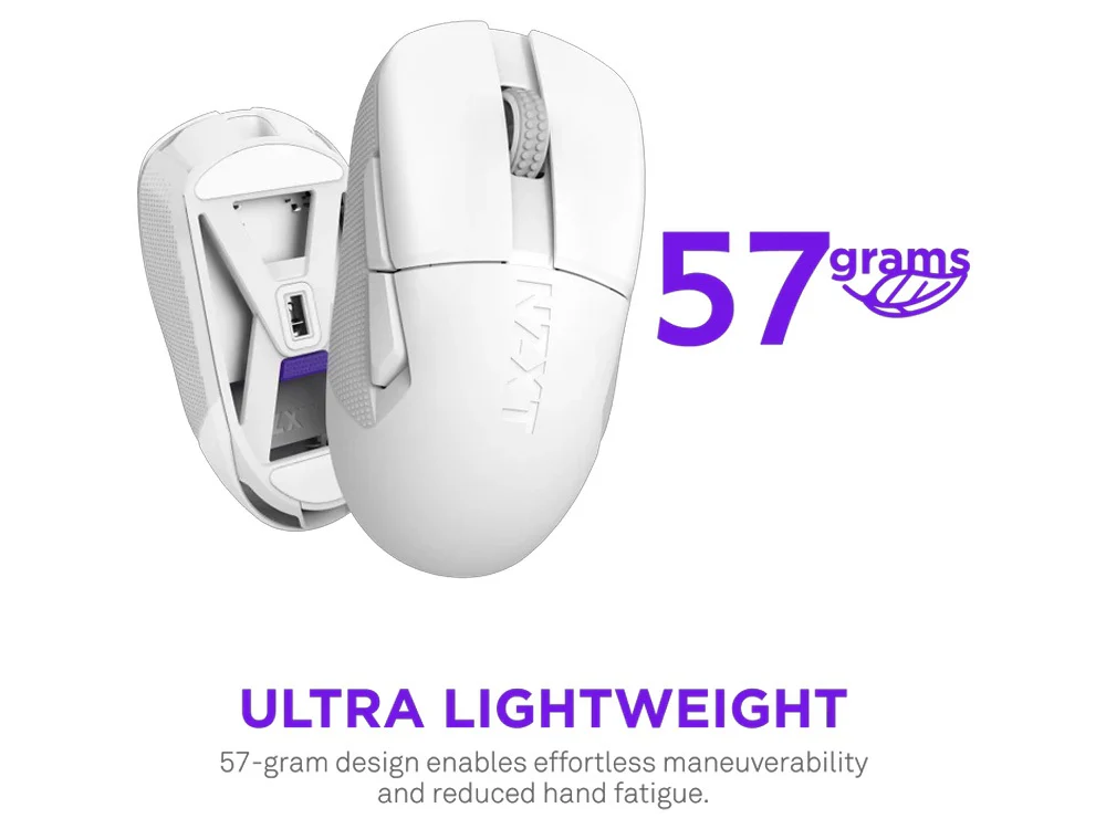 NZXT Lift Elite Wireless Ultra Lightweight Gaming Mouse (White) - Image 2