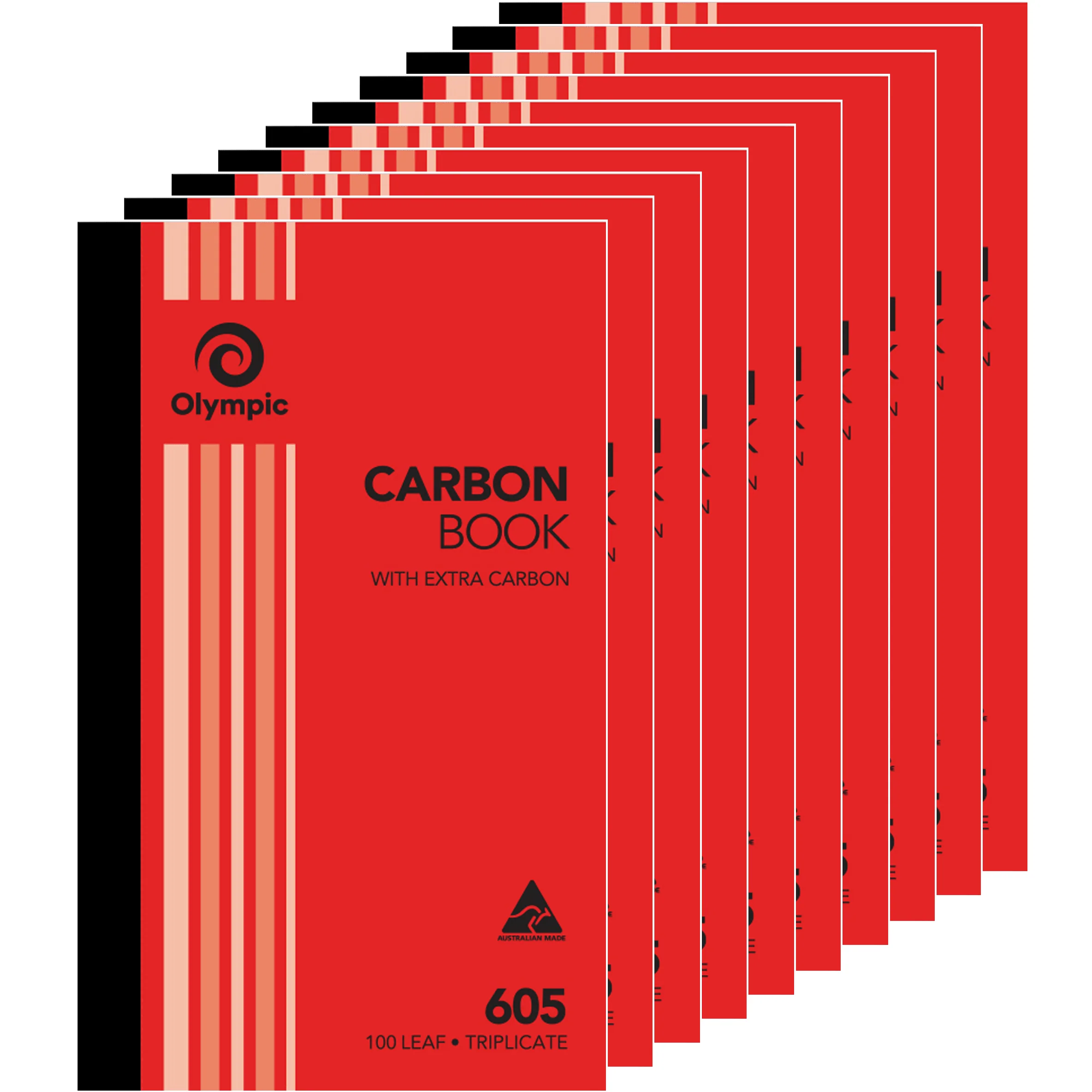 Olympic 10 Pack 605 Triplicate Carbon Book 100 Leaf Bulk