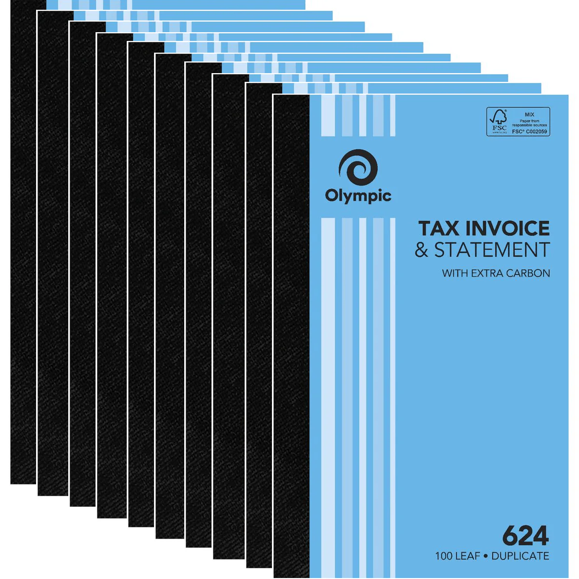 Olympic 10 Pack 624 Duplicate Tax Invoice & Statement Book Bulk