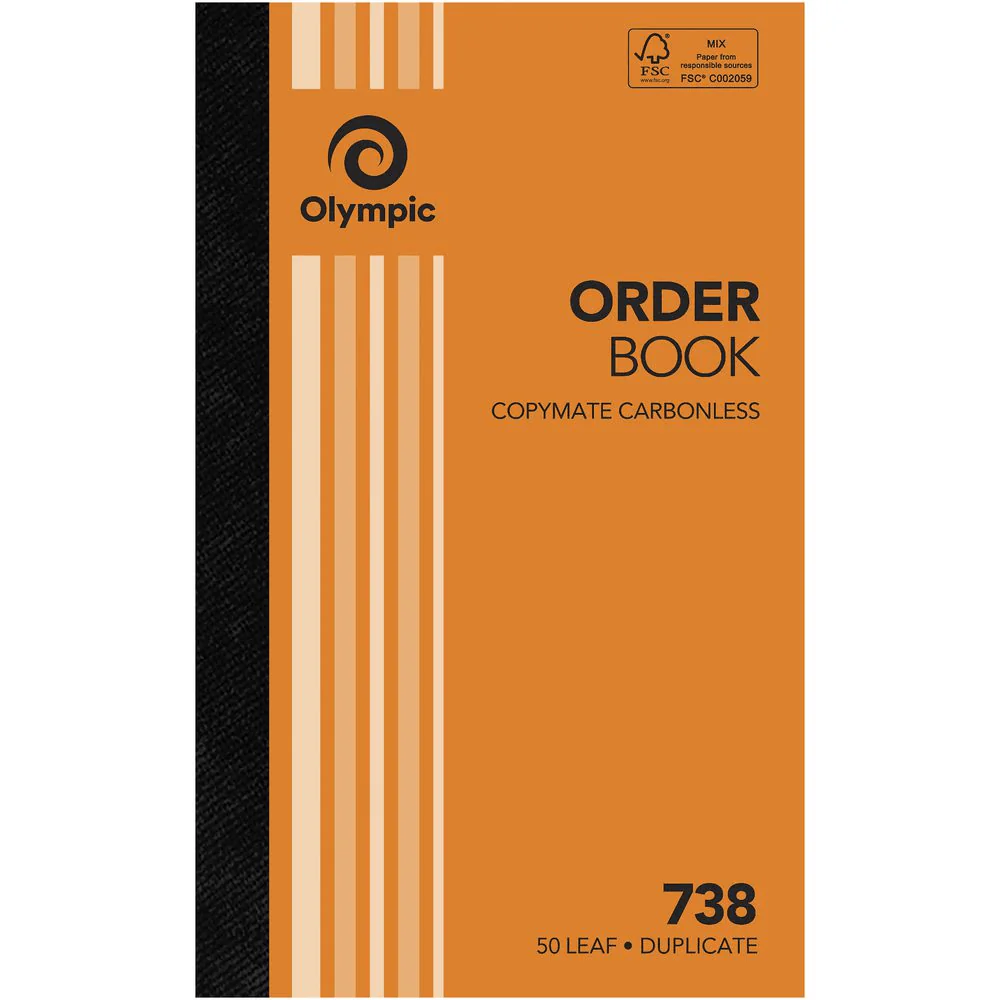 Olympic 10 Pack 738 Duplicate Order Book Carbonless 50 Leaf Bulk - Image 2