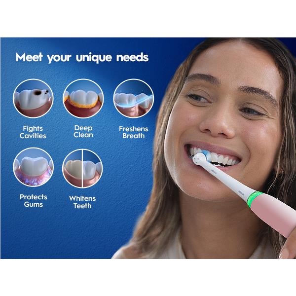 Oral-B iO 5 Personalised Clean Electric Toothbrush  with Travel Case and 3 Brush Heads (Blush Pink) - Image 5