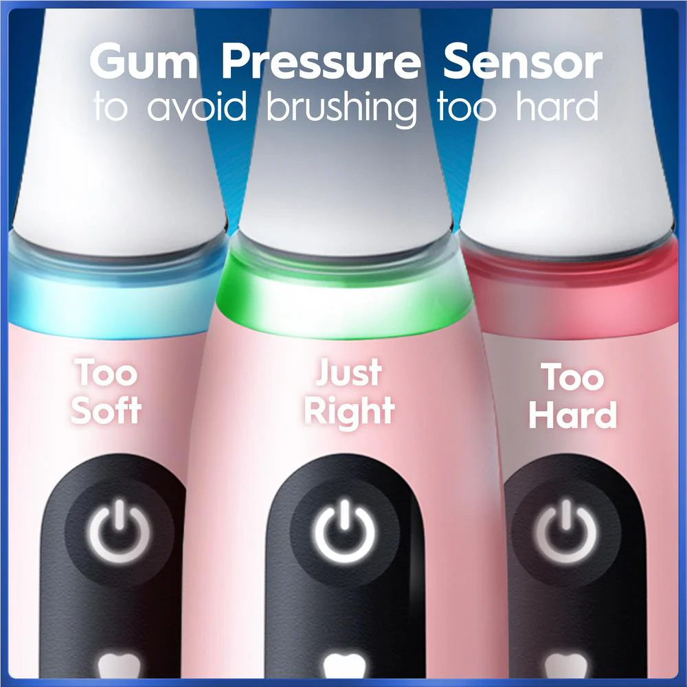 Oral-B iO 5 Personalised Clean Electric Toothbrush  with Travel Case and 3 Brush Heads (Blush Pink) - Image 7