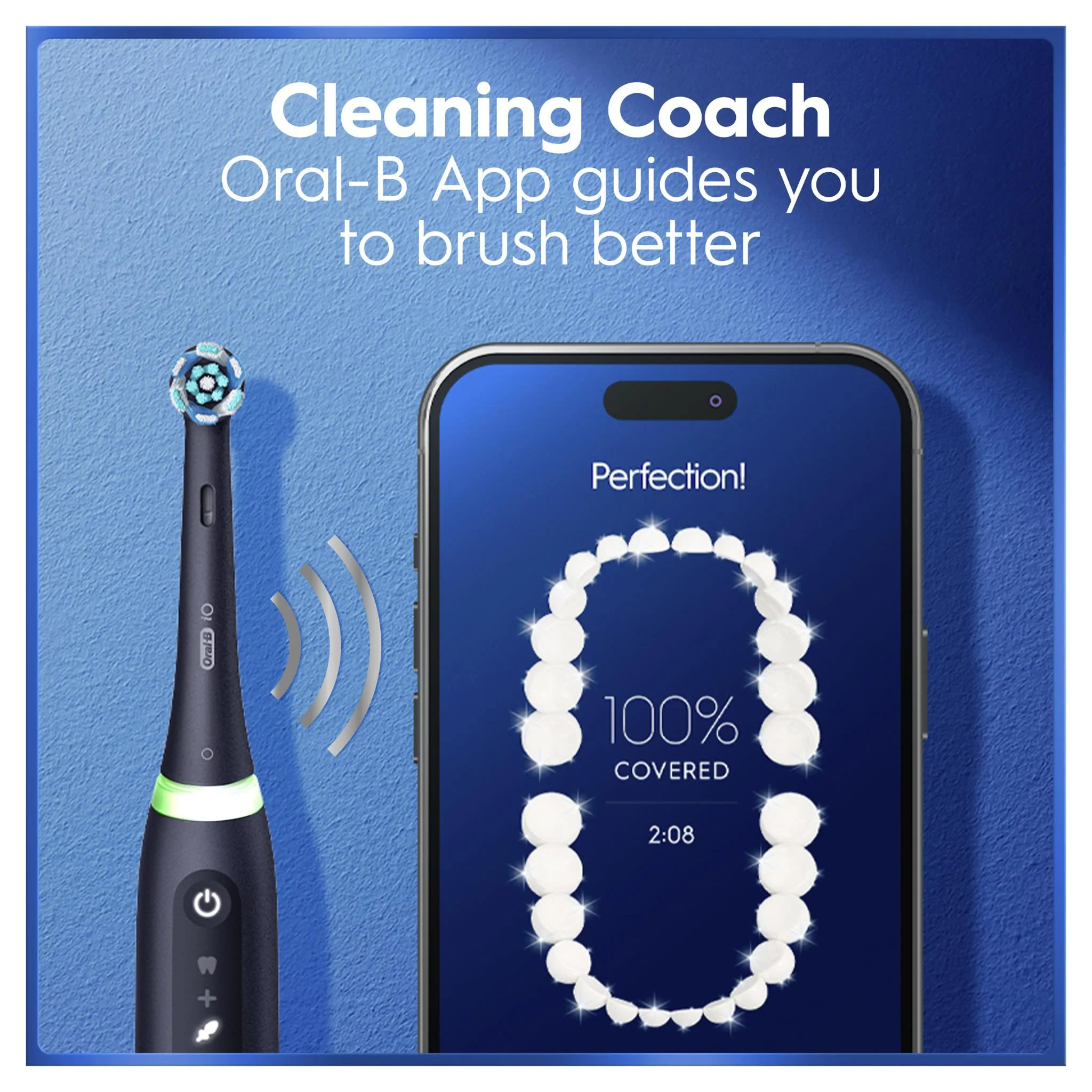 Oral-B iO 5 Personalised Clean Electric Toothbrush with Travel Case and 3 Brush Heads (Matte Black) - Image 6