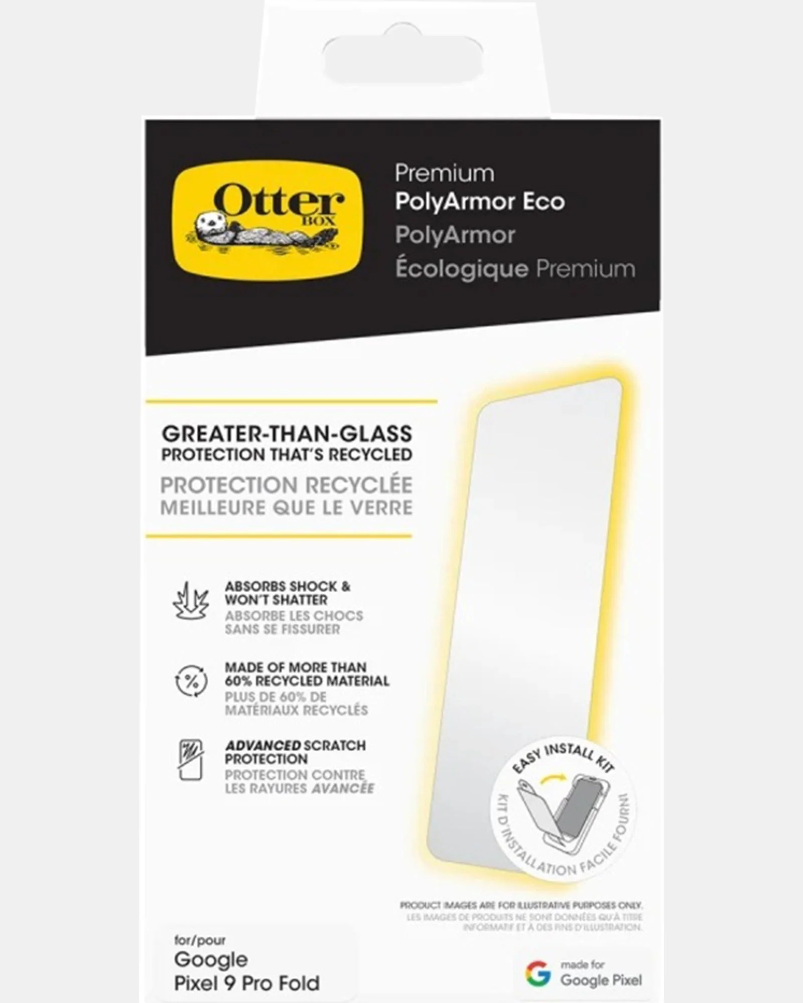 Otterbox Premium PolyArmor Eco Screen Protector for Google Pixel 9 Pro Fold - Clear - Image 8