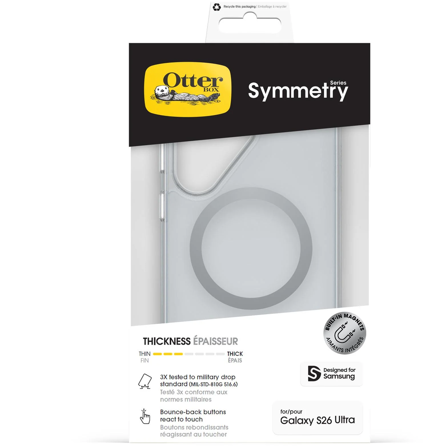 OtterBox Symmetry Magnet Case for Galaxy S26 Ultra (Clear) - Image 4