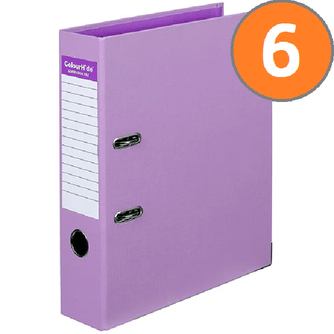 Pack 6 Colourhide Lever Arch File A4 Purple - Image 2