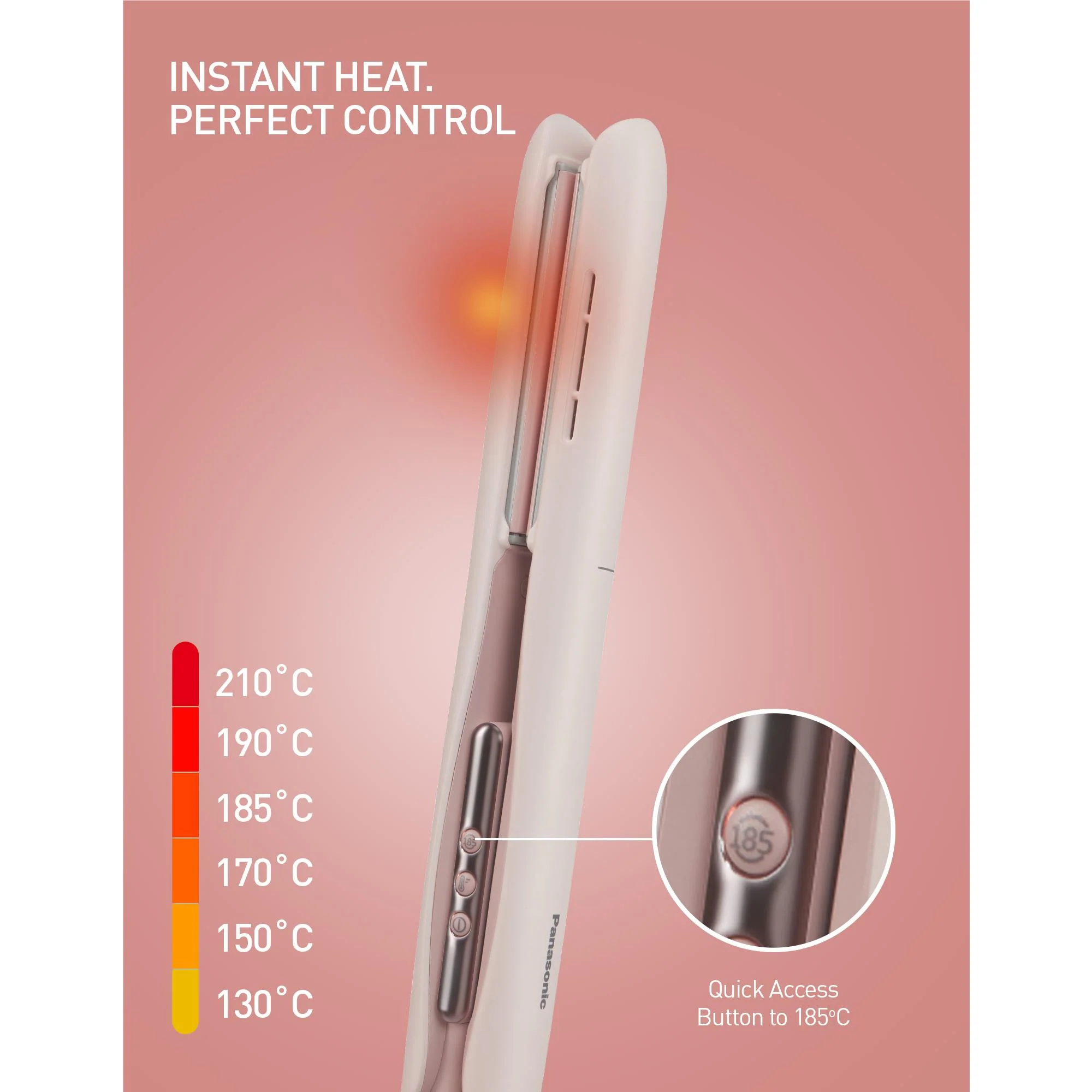 Panasonic 2-In-1 Hair Straightener and Curler (Strawberry Pink) - Image 2
