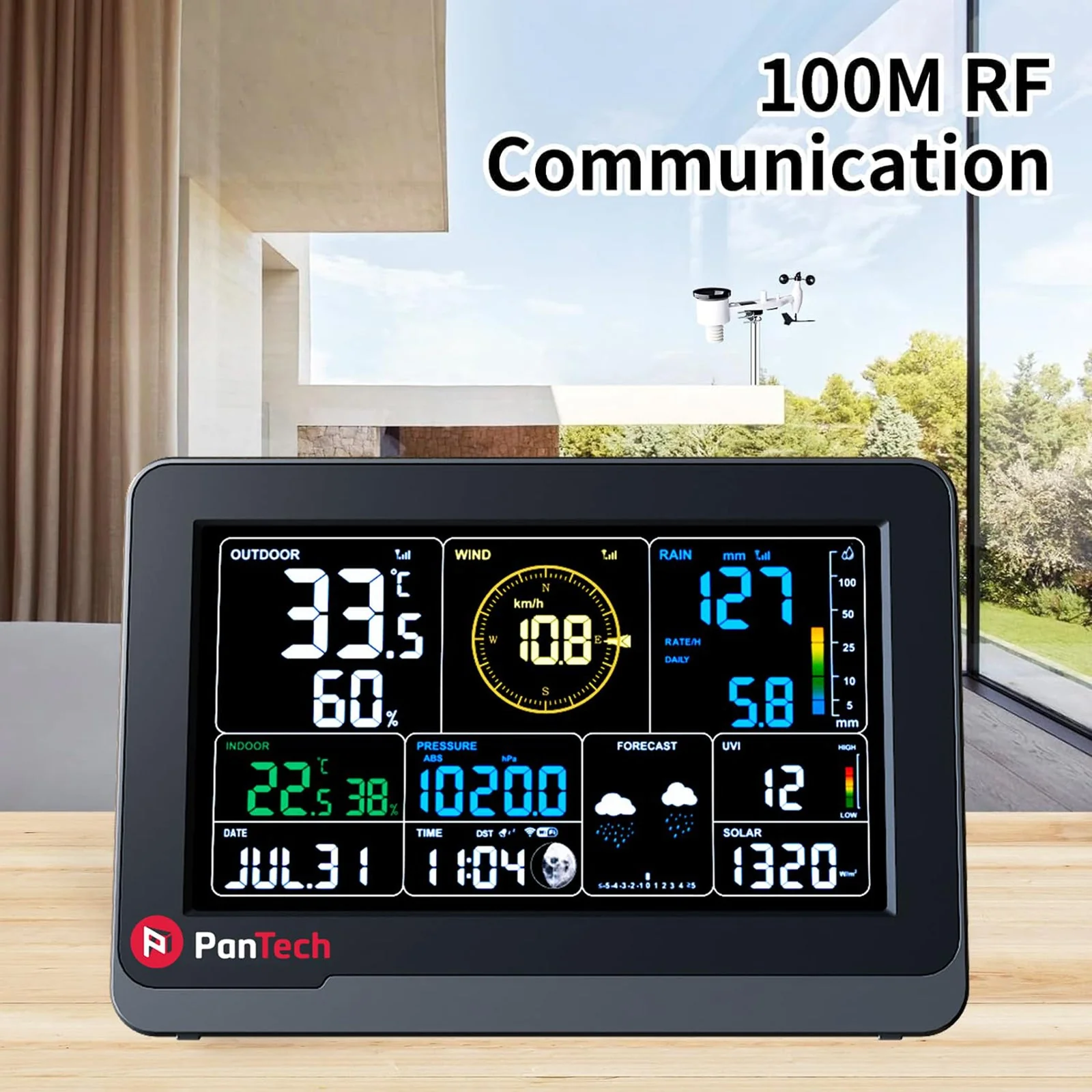 PanTech Gen3 PT-WS3900 IoT Solar Powered WiFi Wireless Weather Station 7.5" Display - Image 7